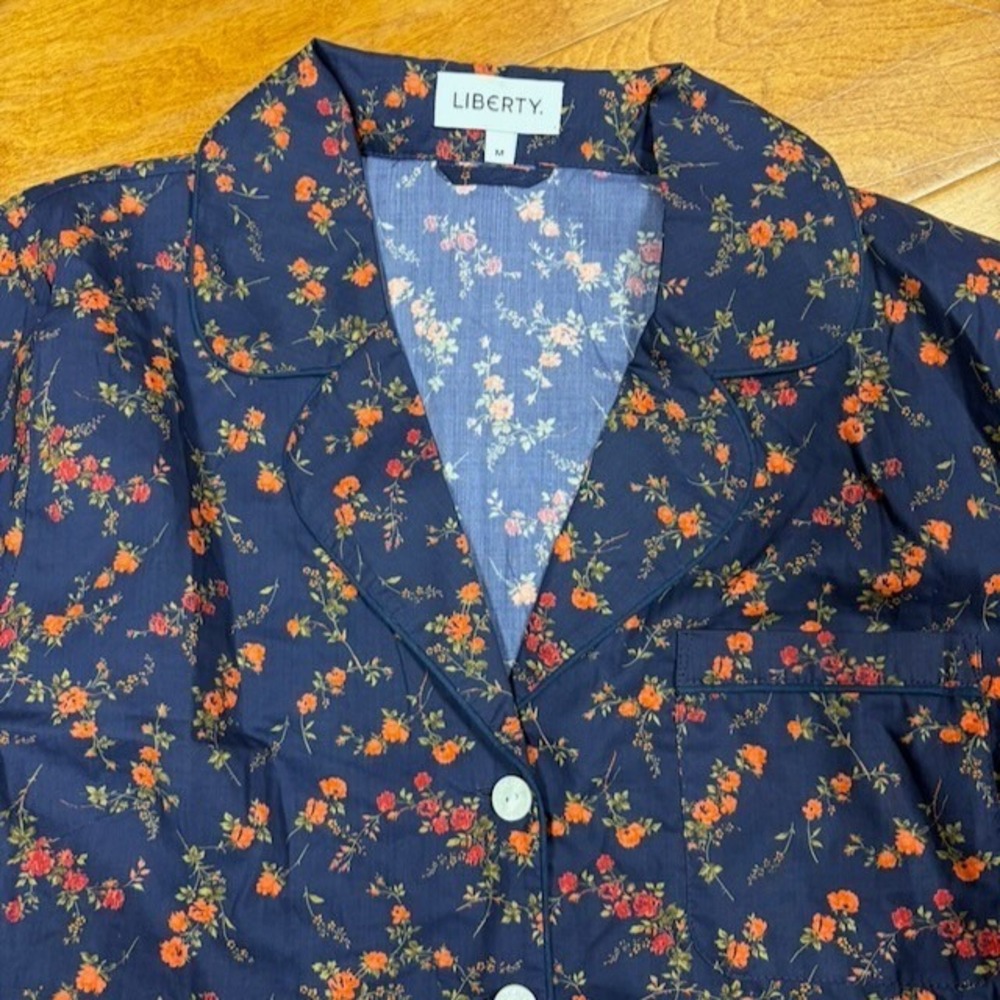 Liberty of London Womens PJ Set Size M Floral Cottage Cotton Boho Hippie Lounge - Picture 7 of 13